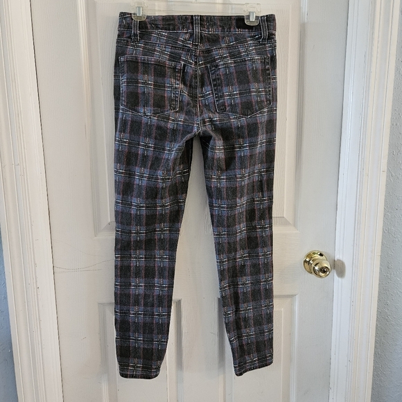 Paige Huxton Ankle Jeans Black Atlantic Tartan Plaid Size 27 - Picture 4 of 12